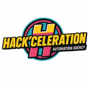 Hack’celeration logo, agency specialized in automation, AI, and lead generation.