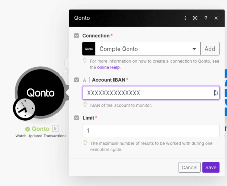 Watch Updated Transaction Module – Qonto IBAN Setup and Limit Configuration in Make