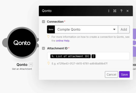 Get an Attachment Module – Retrieve the Invoice from Qonto Transaction