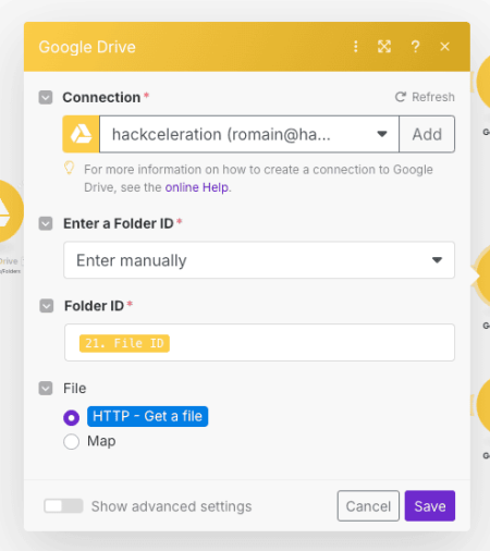Upload Debit Invoice to Existing Folder in Google Drive