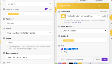 Upload Credit Invoice to Existing Folder in Google Drive