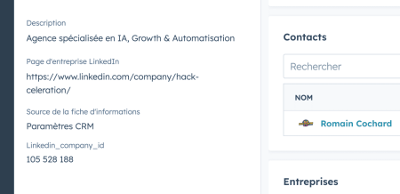 Campo LinkedIn Company ID en HubSpot para identificar empresas duplicadas.